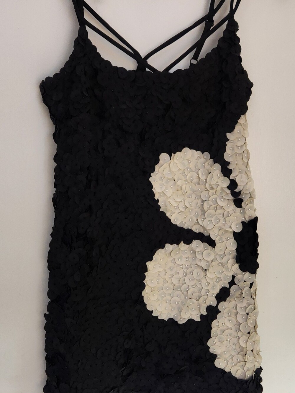 Vintage Yoana Baraschi 3-D Floral Appliqué Top/ Mini Dress Sz S
